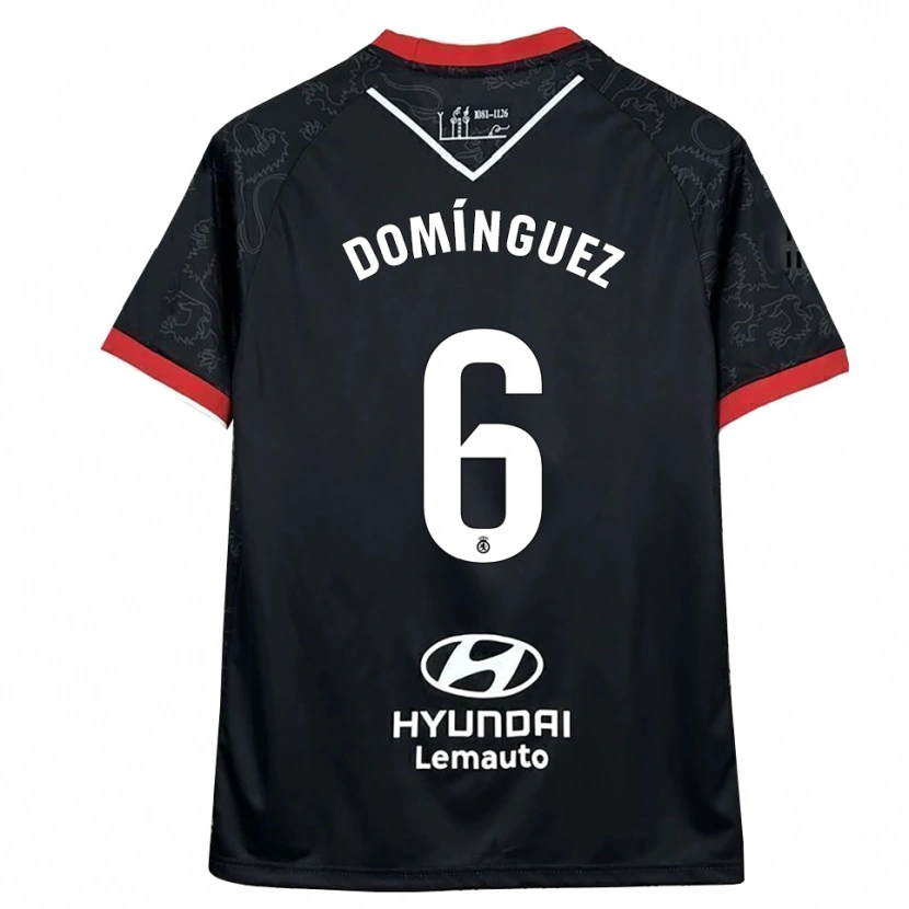 Danxen Mujer Camiseta Jairo Domínguez #6 Negro Rojo 2ª Equipación 2025/26 La Camisa México