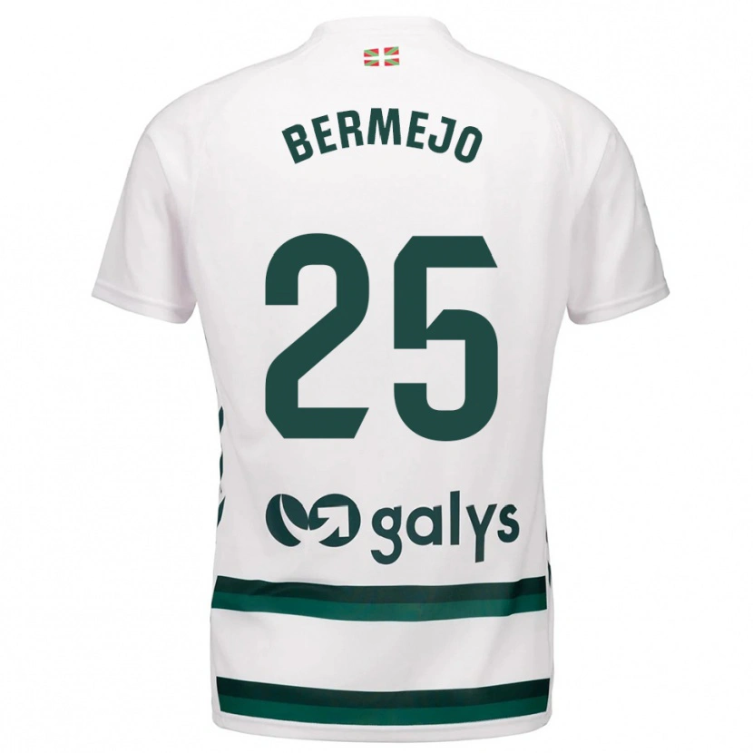 Danxen Mujer Camiseta Joseba Bermejo #25 Blanco Verde 2ª Equipación 2025/26 La Camisa México