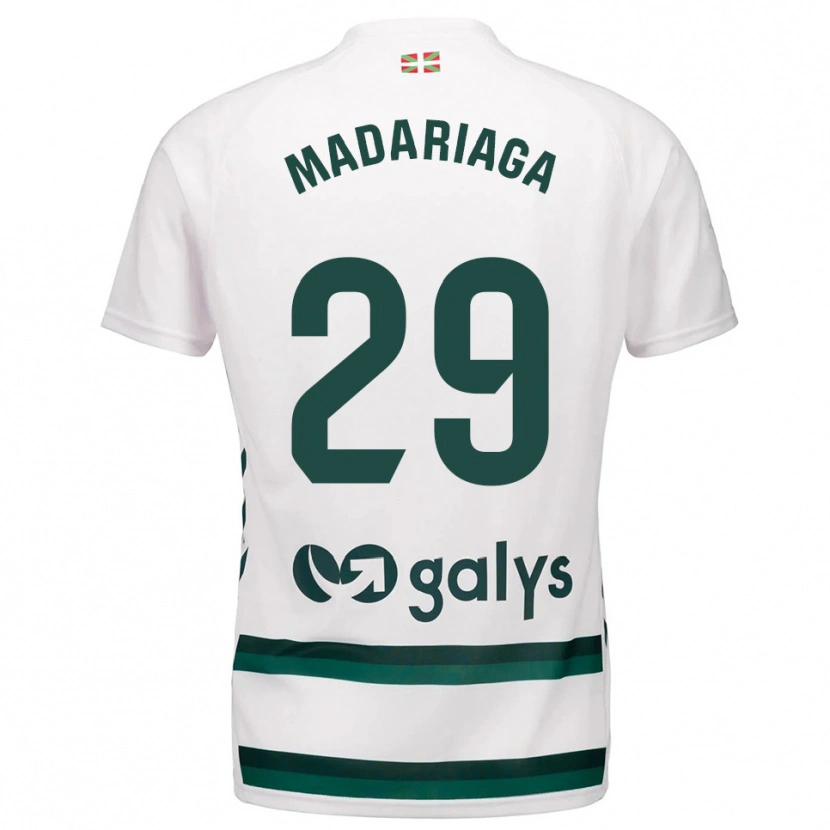 Danxen Mujer Camiseta Ander Madariaga #29 Blanco Verde 2ª Equipación 2025/26 La Camisa México