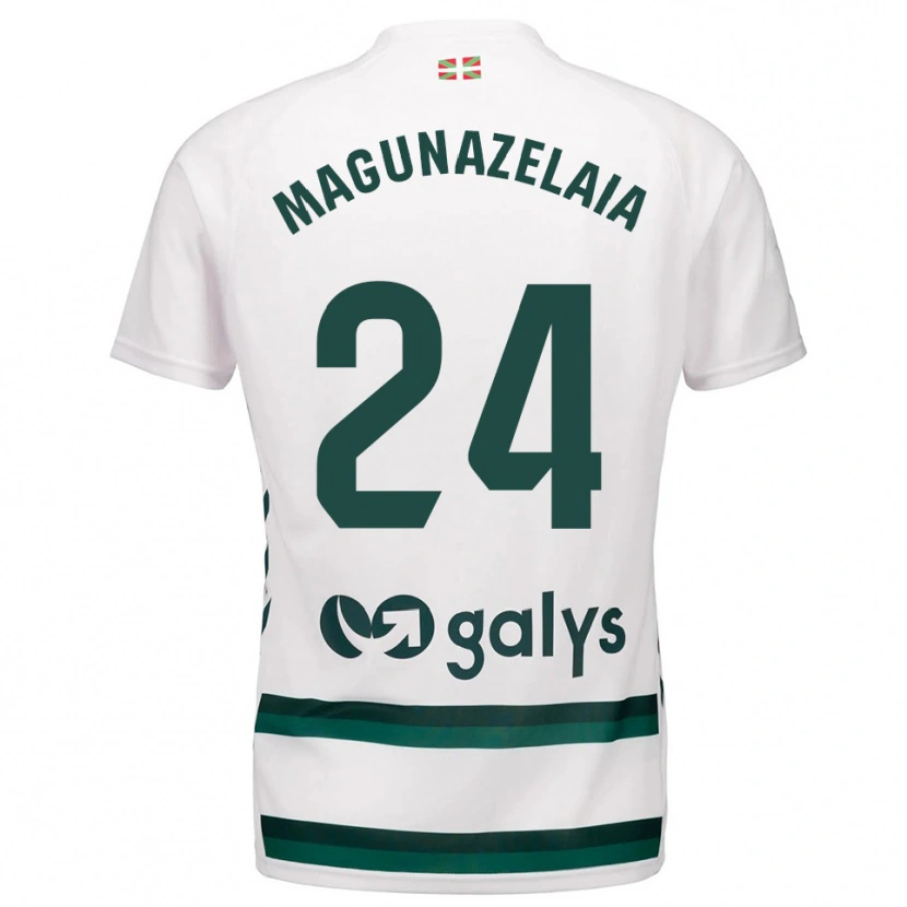 Danxen Mujer Camiseta Jon Magunazelaia #24 Blanco Verde 2ª Equipación 2025/26 La Camisa México