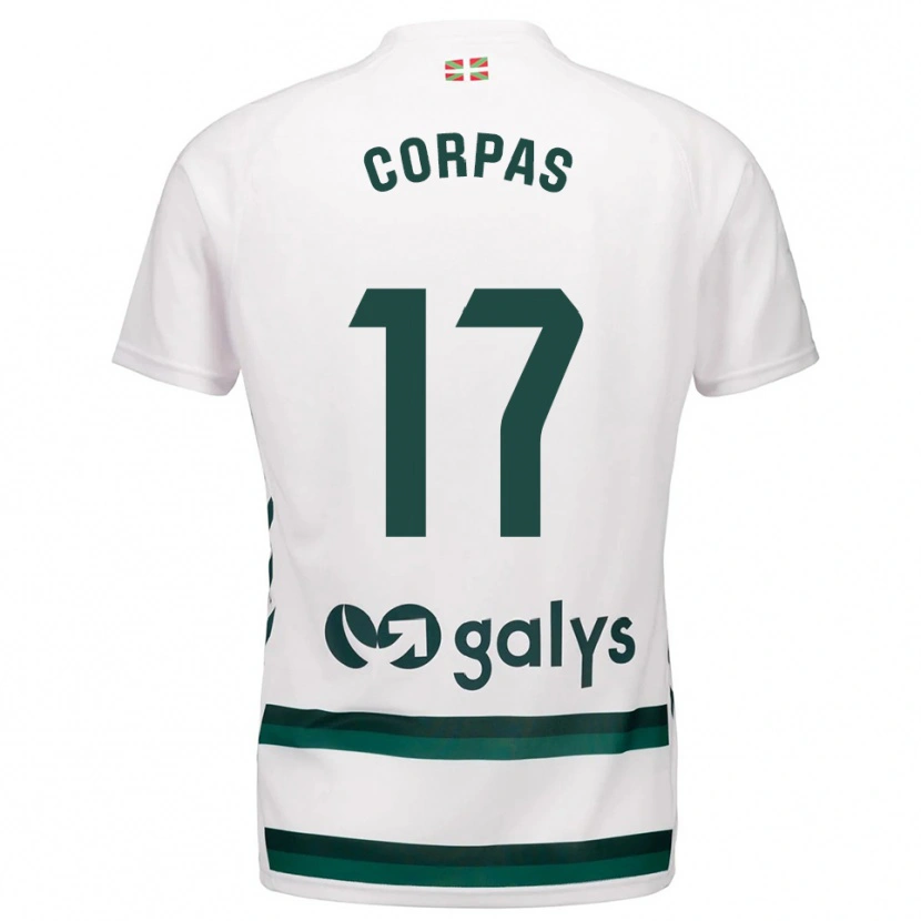 Danxen Mujer Camiseta José Corpas #17 Blanco Verde 2ª Equipación 2025/26 La Camisa México