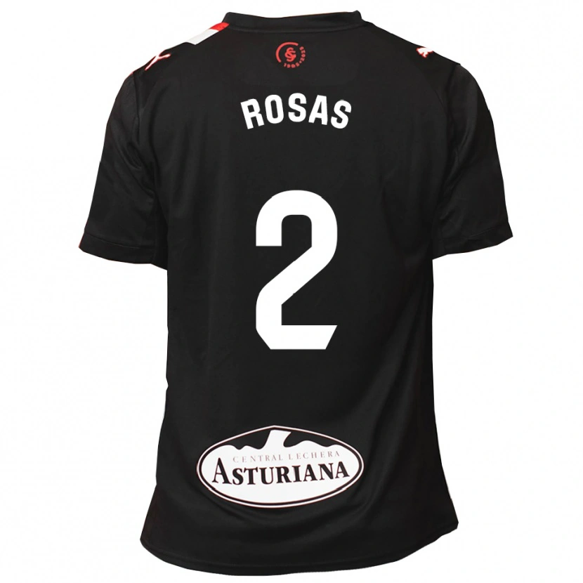 Danxen Mujer Camiseta Guille Rosas #2 Negro Blanco 2ª Equipación 2025/26 La Camisa México
