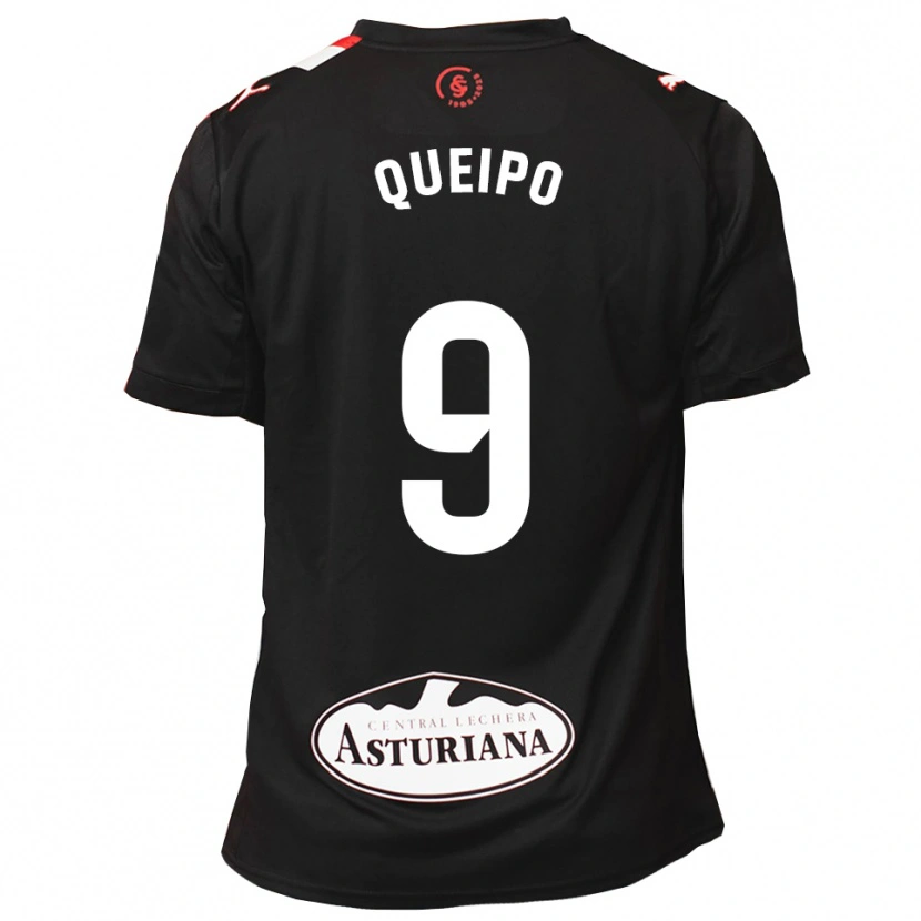 Danxen Mujer Camiseta Dani Queipo #9 Negro Blanco 2ª Equipación 2025/26 La Camisa México