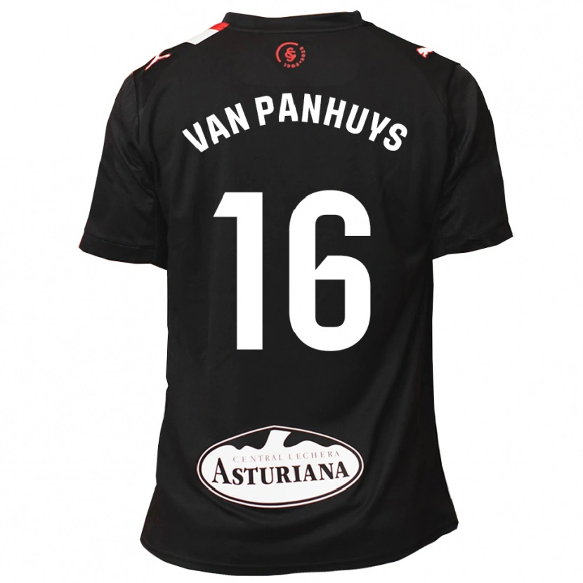 Danxen Mujer Camiseta Pieter Van Panhuys #16 Negro Blanco 2ª Equipación 2025/26 La Camisa México