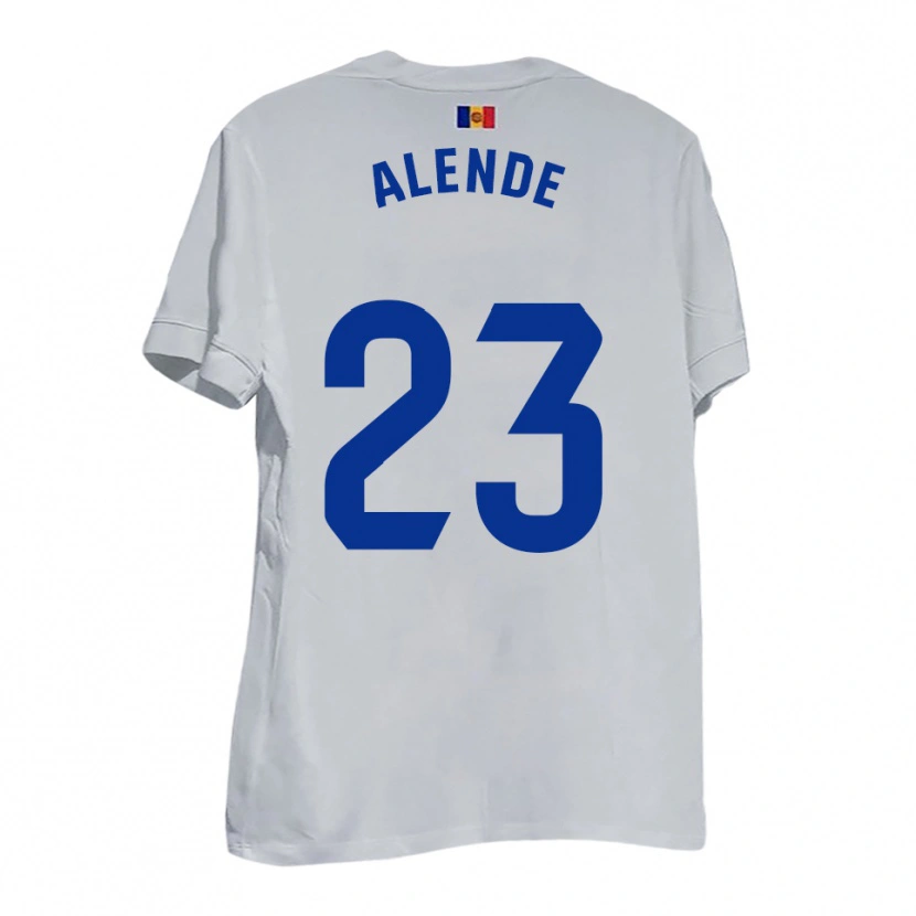 Danxen Mujer Camiseta Diego Alende #23 Blanco Amarillo Azul 2ª Equipación 2025/26 La Camisa México