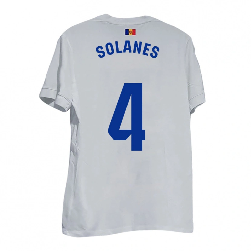 Danxen Mujer Camiseta Albert Solanes #4 Blanco Amarillo Azul 2ª Equipación 2025/26 La Camisa México