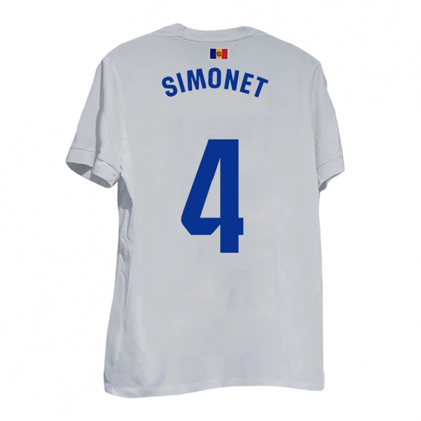 Danxen Mujer Camiseta Pere Simonet #4 Blanco Amarillo Azul 2ª Equipación 2025/26 La Camisa México