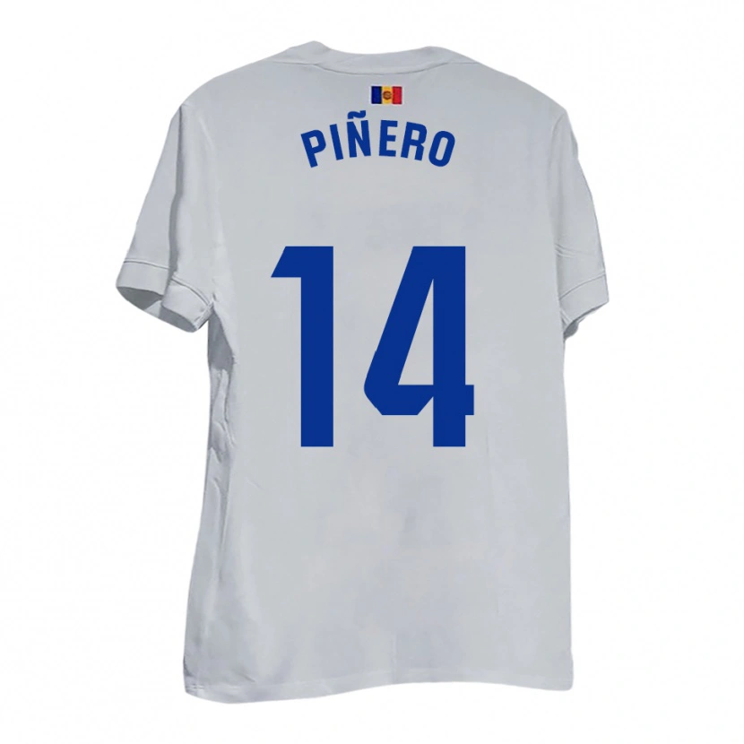 Danxen Mujer Camiseta Roger Piñero #14 Blanco Amarillo Azul 2ª Equipación 2025/26 La Camisa México