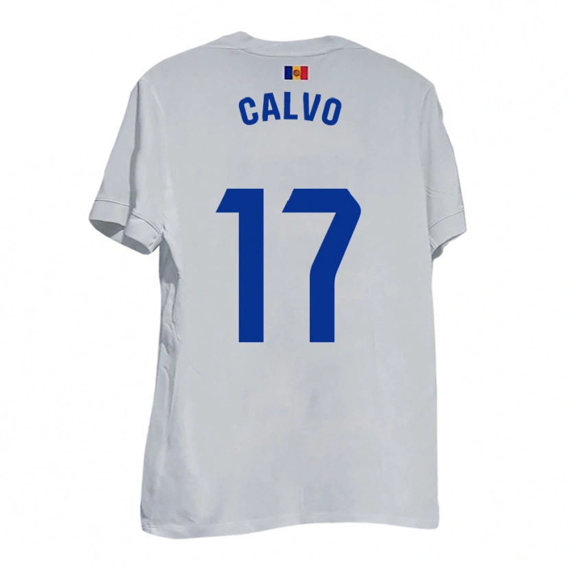 Danxen Mujer Camiseta Álex Calvo #17 Blanco Amarillo Azul 2ª Equipación 2025/26 La Camisa México