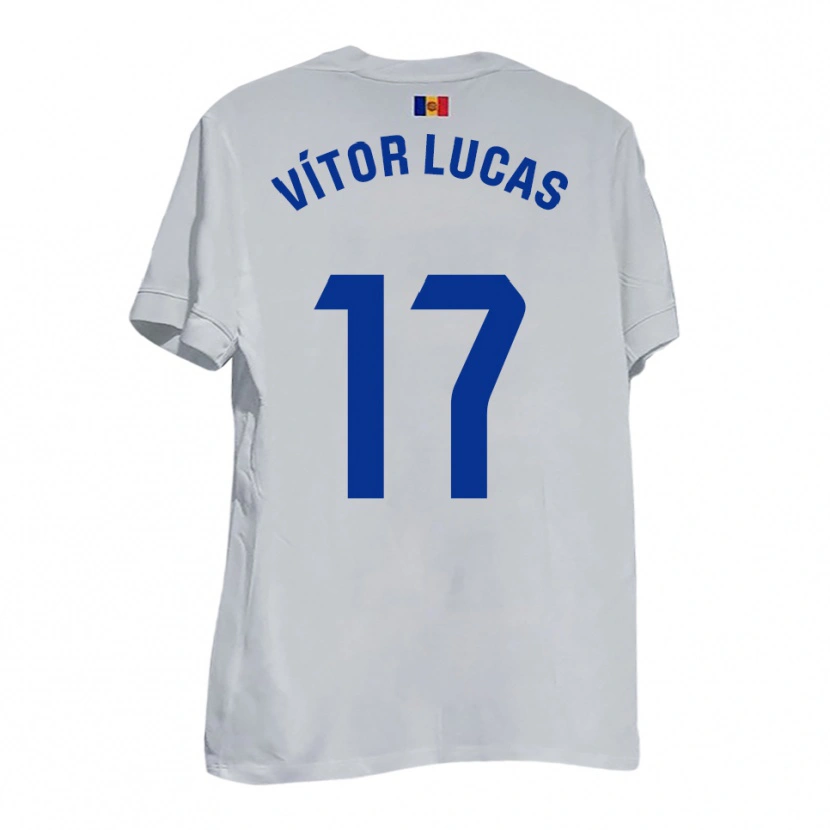Danxen Mujer Camiseta Bruno Vítor Lucas #17 Blanco Amarillo Azul 2ª Equipación 2025/26 La Camisa México