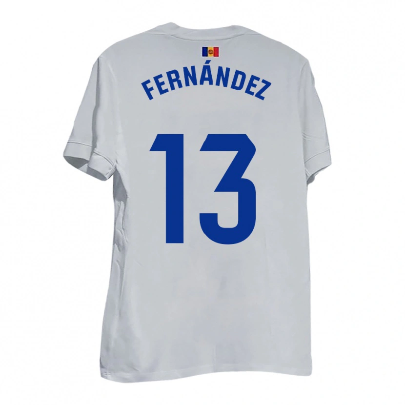 Danxen Mujer Camiseta Ferran Fernández #13 Blanco Amarillo Azul 2ª Equipación 2025/26 La Camisa México