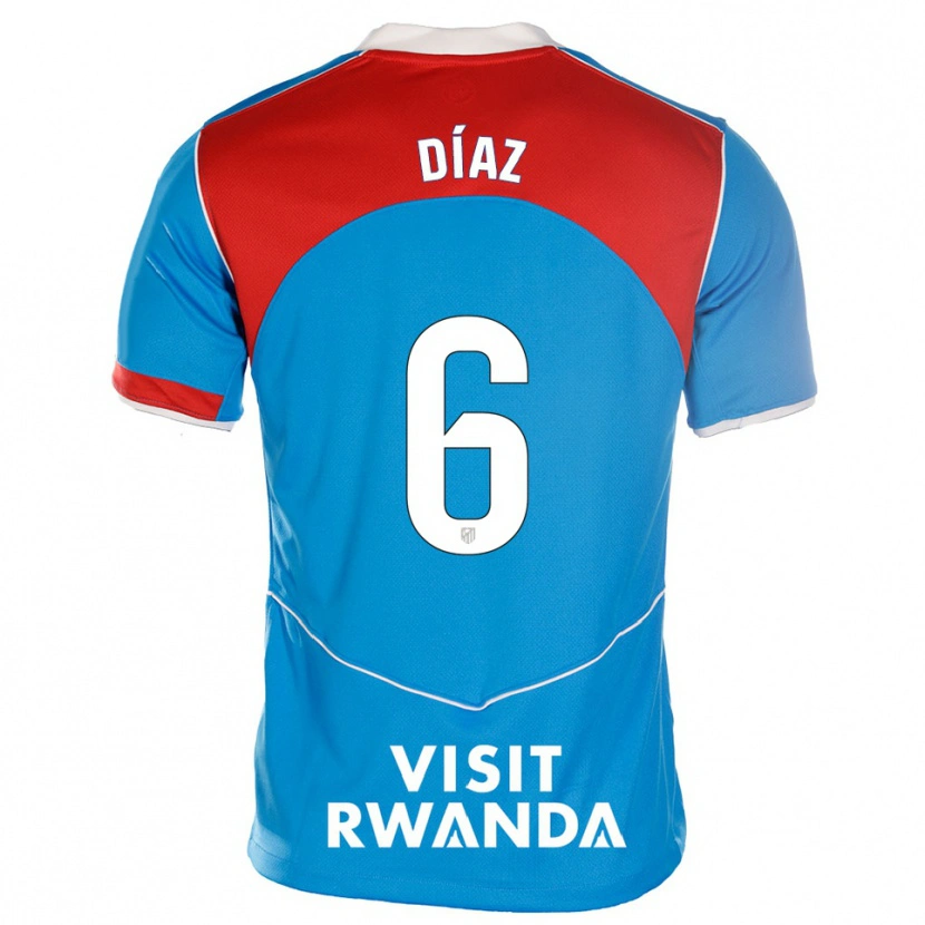 Danxen Mujer Camiseta Javier Díaz #6 Azul Blanco Equipación Tercera 2025/26 La Camisa México