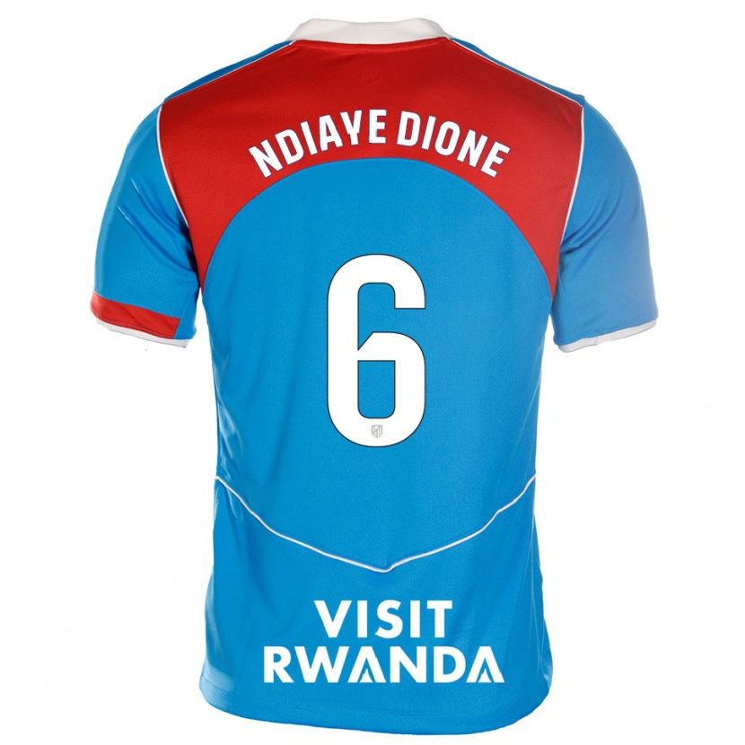 Danxen Mujer Camiseta Assane Ndiaye Dione #6 Azul Blanco Equipación Tercera 2025/26 La Camisa México