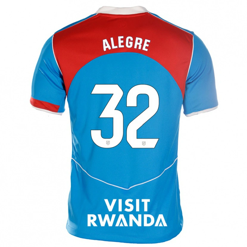 Danxen Mujer Camiseta Juan Alegre #32 Azul Blanco Equipación Tercera 2025/26 La Camisa México