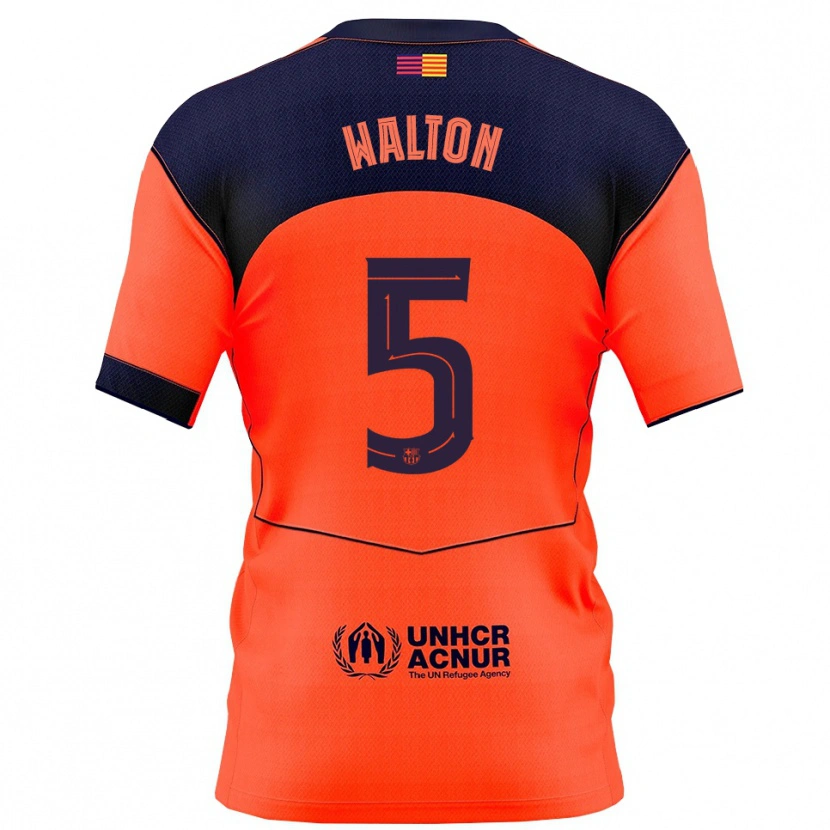 Danxen Mujer Camiseta Álex Walton #5 Naranja Marino Equipación Tercera 2025/26 La Camisa México