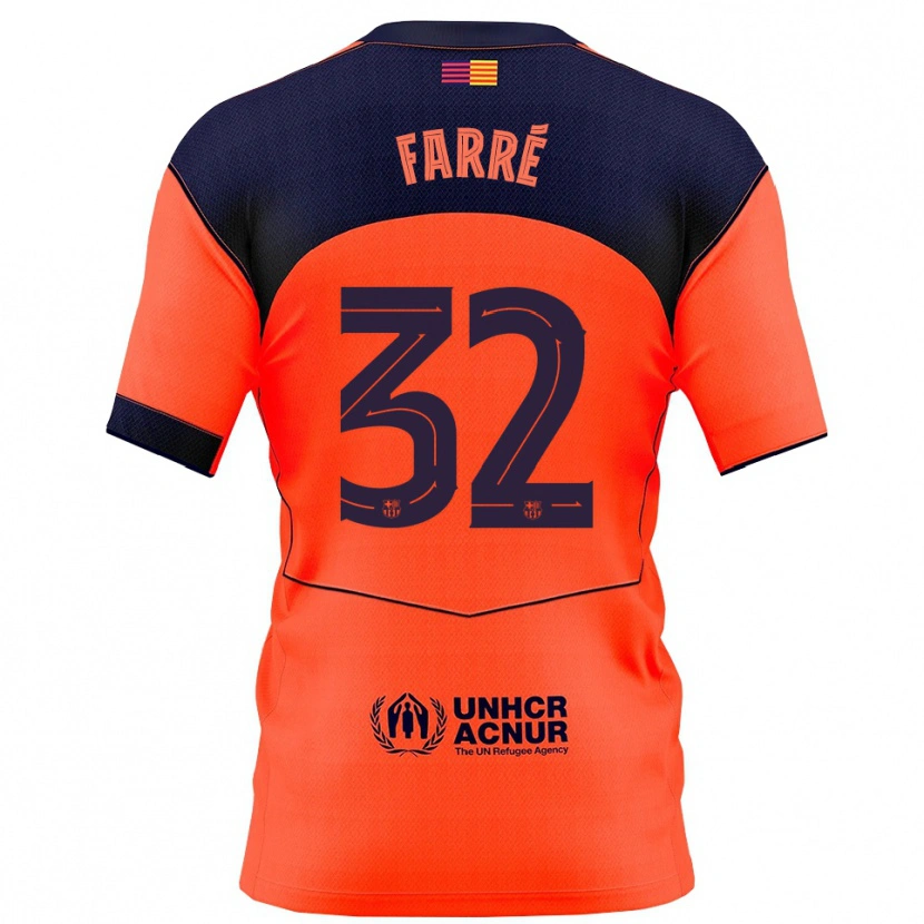 Danxen Mujer Camiseta Landry Farré #32 Naranja Marino Equipación Tercera 2025/26 La Camisa México