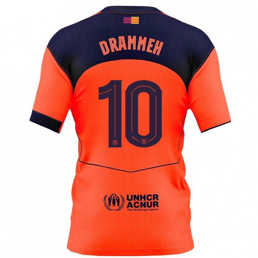 Danxen Mujer Camiseta Alieu Drammeh #10 Naranja Marino Equipación Tercera 2025/26 La Camisa México