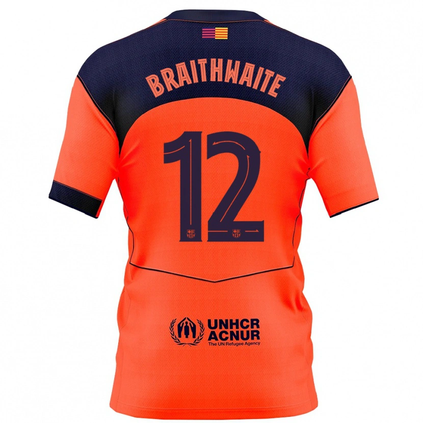 Danxen Mujer Camiseta Martin Braithwaite #12 Naranja Marino Equipación Tercera 2025/26 La Camisa México