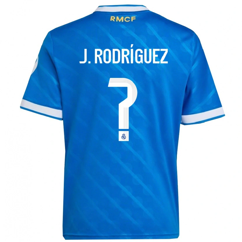 Danxen Mujer Camiseta Juan Rodríguez #0 Azul Blanco Equipación Tercera 2025/26 La Camisa México