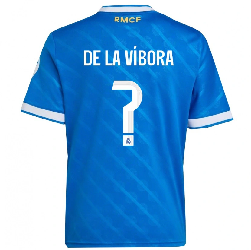 Danxen Mujer Camiseta David De La Víbora #0 Azul Blanco Equipación Tercera 2025/26 La Camisa México