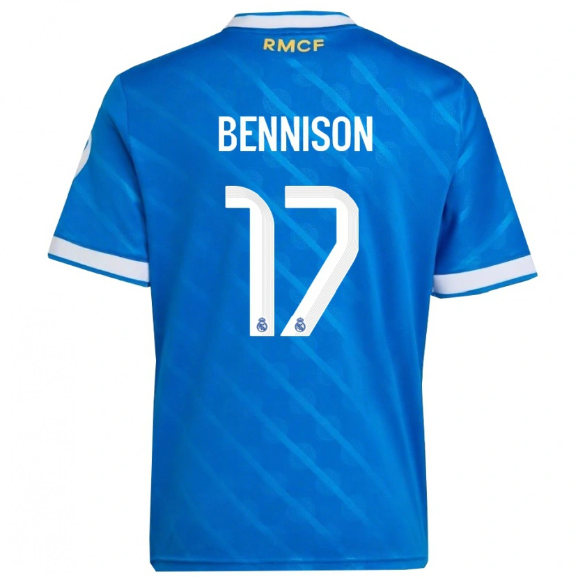 Danxen Mujer Camiseta Hanna Bennison #17 Azul Blanco Equipación Tercera 2025/26 La Camisa México