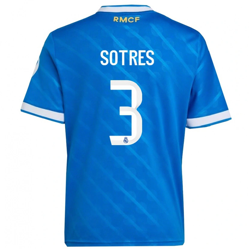 Danxen Mujer Camiseta Alfredo Sotres #3 Azul Blanco Equipación Tercera 2025/26 La Camisa México