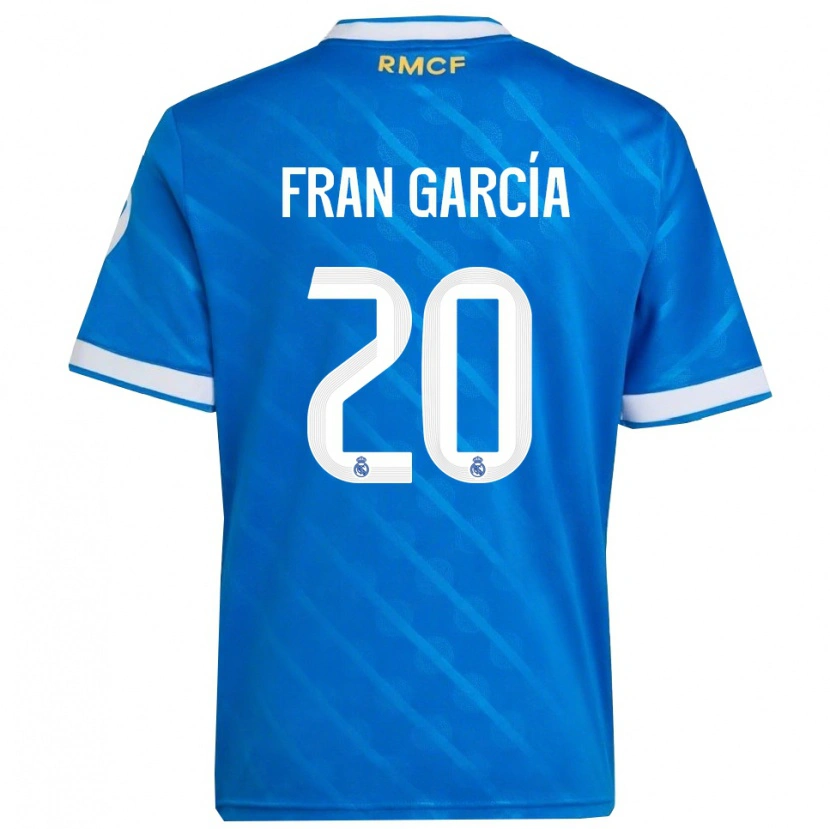 Danxen Mujer Camiseta Fran García #20 Azul Blanco Equipación Tercera 2025/26 La Camisa México