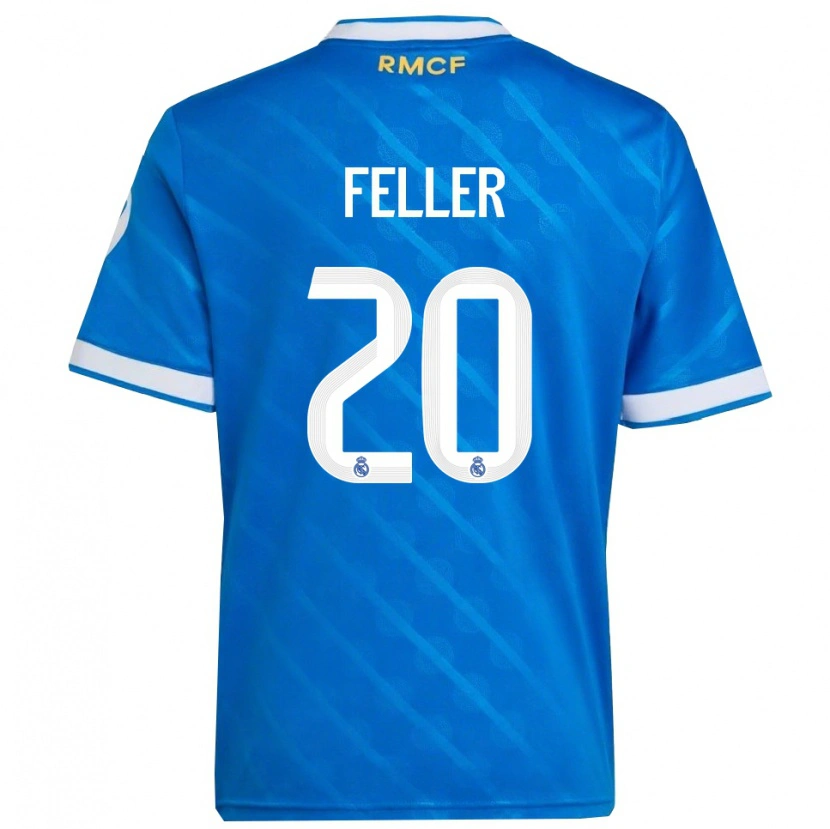Danxen Mujer Camiseta Naomie Feller #20 Azul Blanco Equipación Tercera 2025/26 La Camisa México