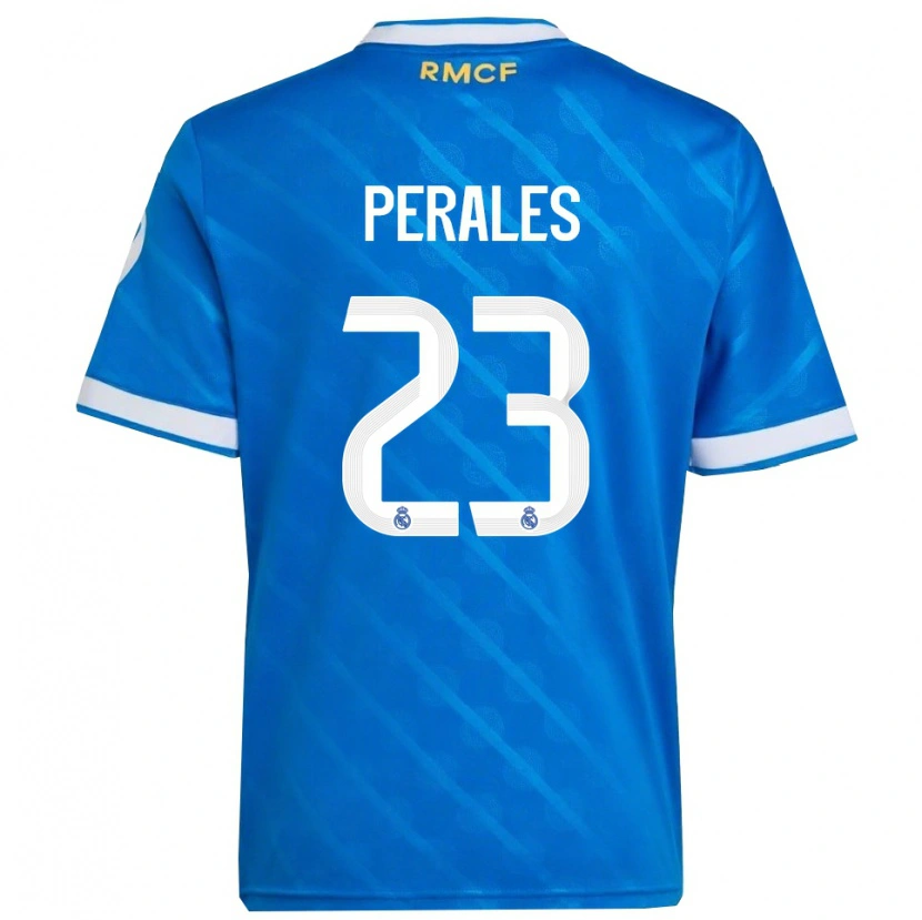Danxen Mujer Camiseta Miguel Perales #23 Azul Blanco Equipación Tercera 2025/26 La Camisa México