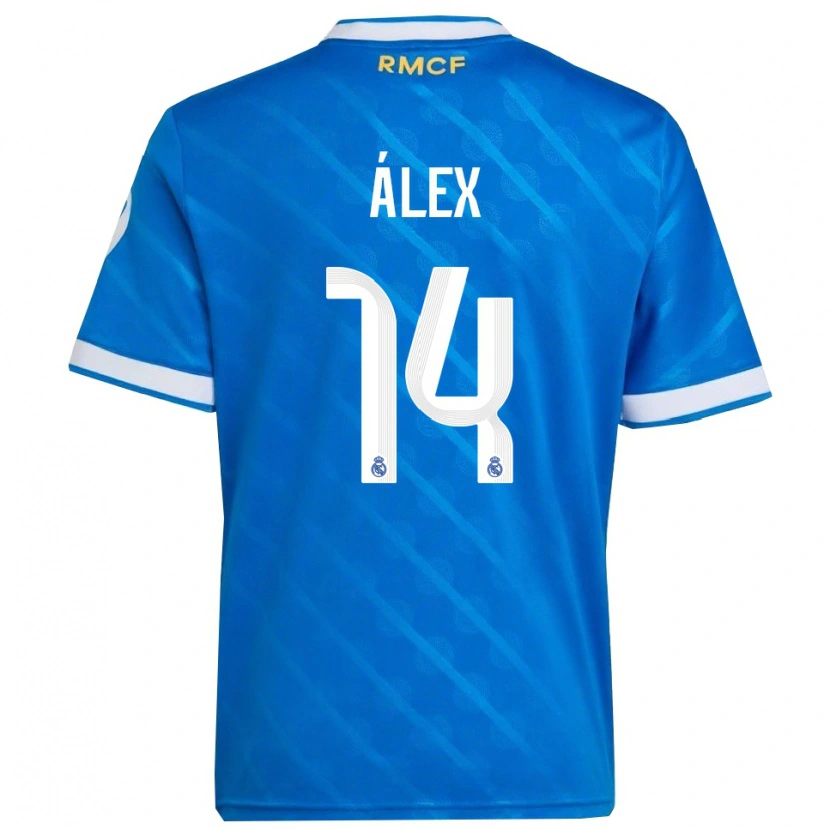 Danxen Mujer Camiseta Álex Pérez #14 Azul Blanco Equipación Tercera 2025/26 La Camisa México