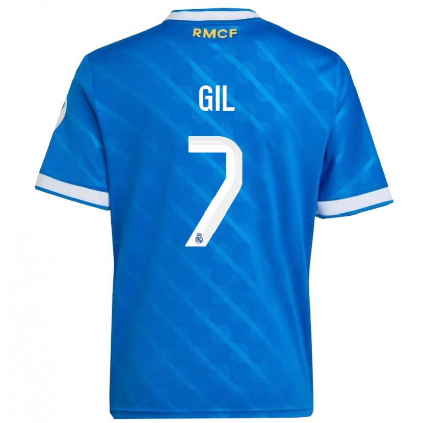 Danxen Mujer Camiseta Iker Gil #7 Azul Blanco Equipación Tercera 2025/26 La Camisa México