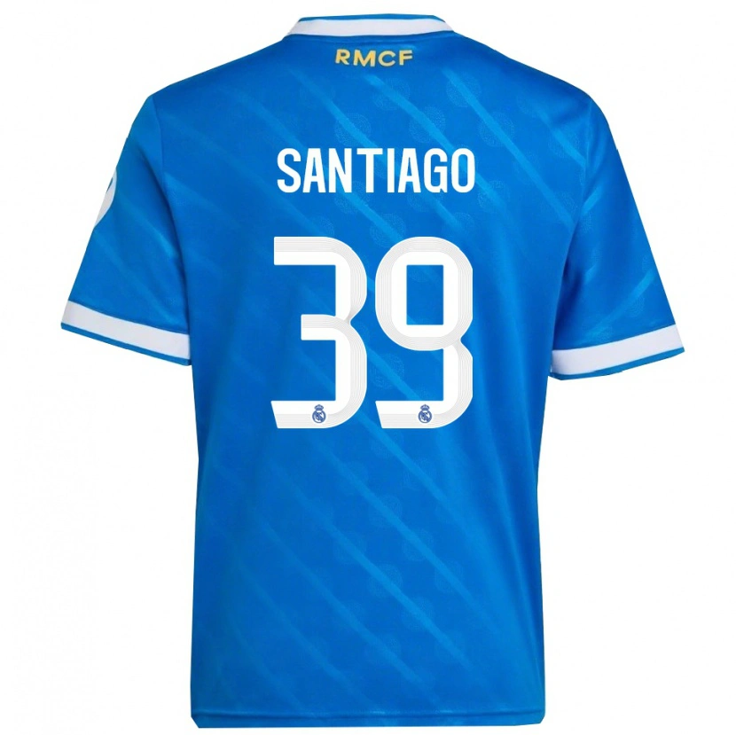 Danxen Mujer Camiseta Aimar Santiago #39 Azul Blanco Equipación Tercera 2025/26 La Camisa México