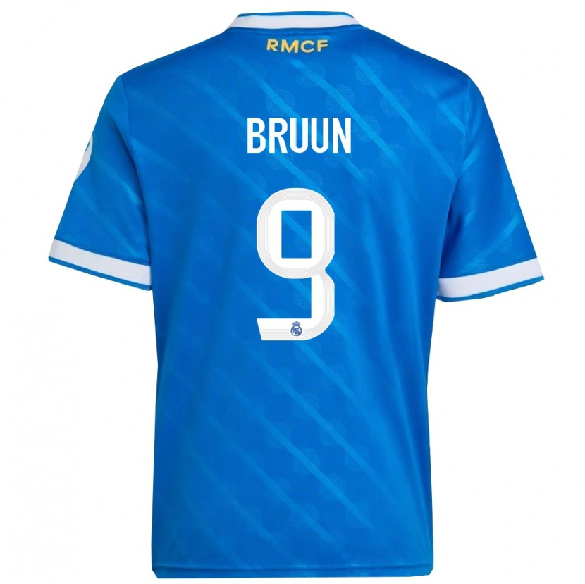 Danxen Mujer Camiseta Signe Bruun #9 Azul Blanco Equipación Tercera 2025/26 La Camisa México