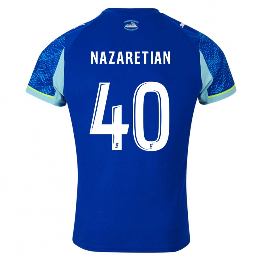 Danxen Mujer Camiseta Manuel Nazaretian #40 Celeste Blanco Equipación Tercera 2025/26 La Camisa México