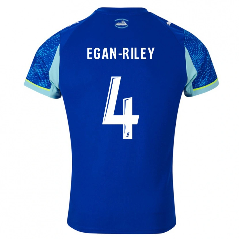 Danxen Mujer Camiseta Cj Egan-Riley #4 Celeste Blanco Equipación Tercera 2025/26 La Camisa México