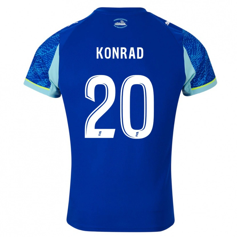 Danxen Mujer Camiseta Konrad De La Fuente #20 Celeste Blanco Equipación Tercera 2025/26 La Camisa México