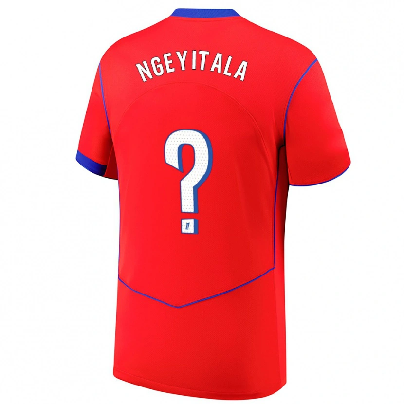 Danxen Mujer Camiseta Aurélien Ngeyitala #0 Rojo Azul Blanco Equipación Tercera 2025/26 La Camisa México