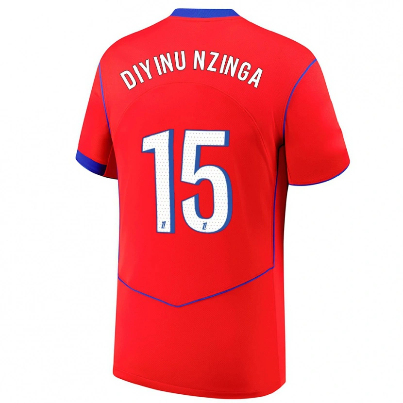 Danxen Mujer Camiseta Vainqueur Diyinu Nzinga #15 Rojo Azul Blanco Equipación Tercera 2025/26 La Camisa México