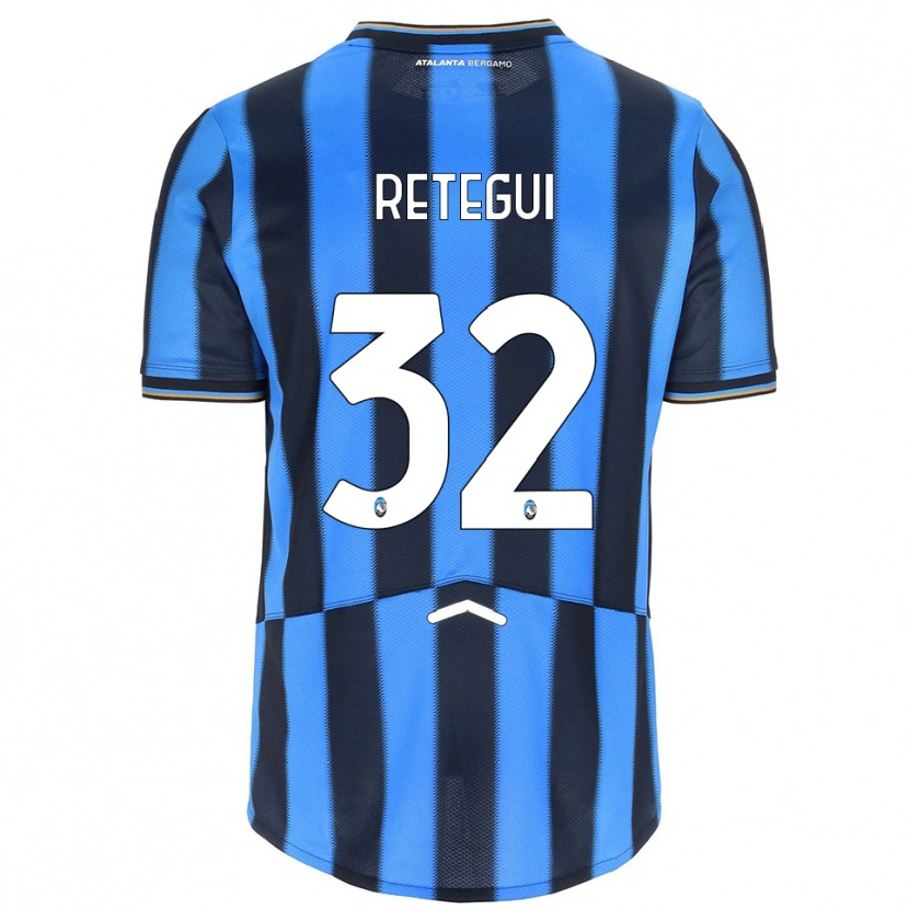 Danxen Niño Camiseta Mateo Retegui #32 Azul Cielo Negro 1ª Equipación 2025/26 La Camisa México