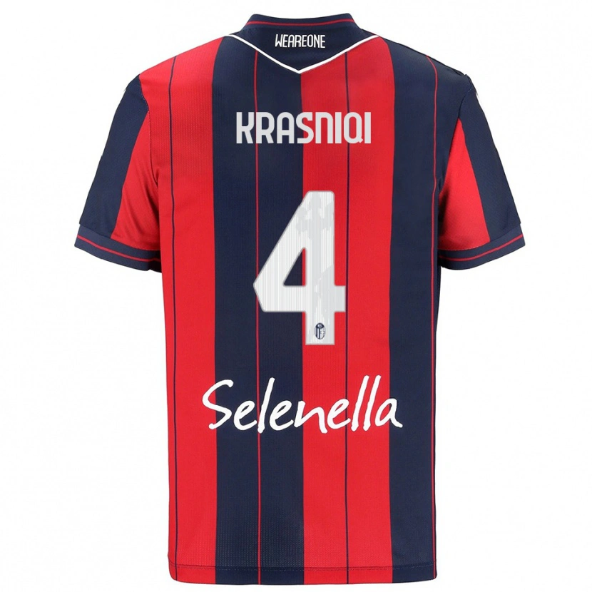 Danxen Niño Camiseta Besalet Krasniqi #4 Rojo Marino 1ª Equipación 2025/26 La Camisa México