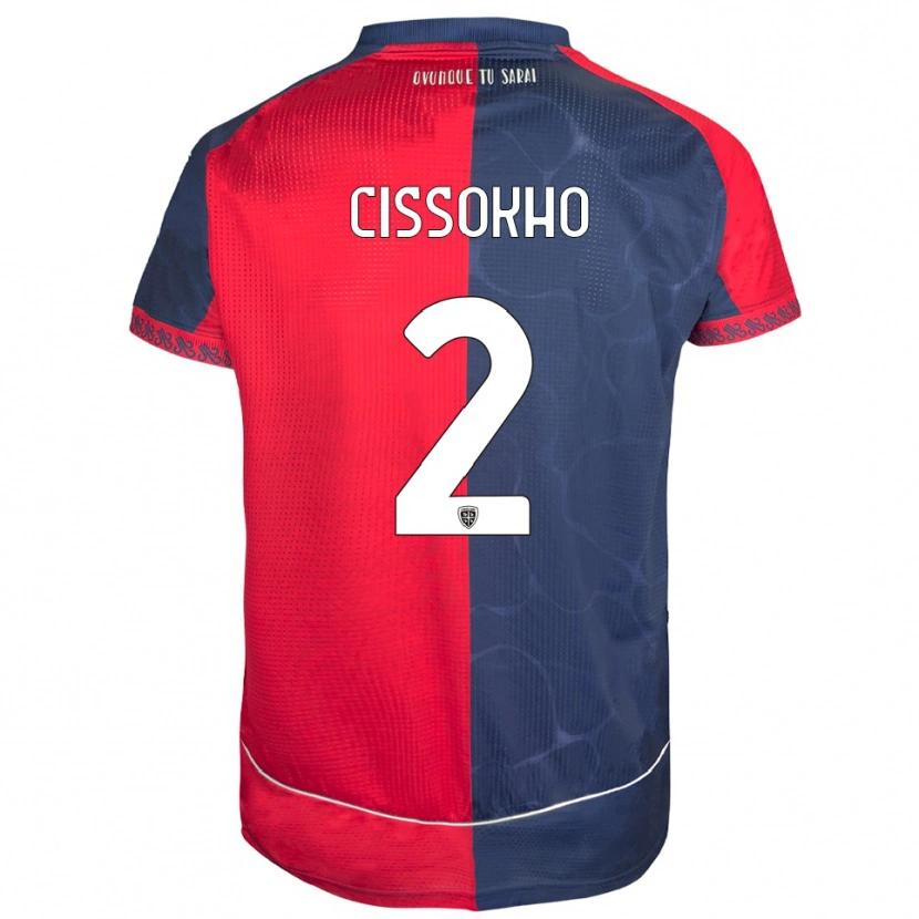 Danxen Niño Camiseta Moussa Cissokho #2 Rojo Marino 1ª Equipación 2025/26 La Camisa México