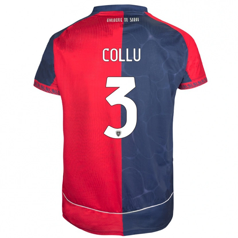 Danxen Niño Camiseta Davide Collu #3 Rojo Marino 1ª Equipación 2025/26 La Camisa México
