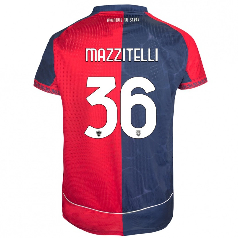 Danxen Niño Camiseta Luca Mazzitelli #36 Rojo Marino 1ª Equipación 2025/26 La Camisa México