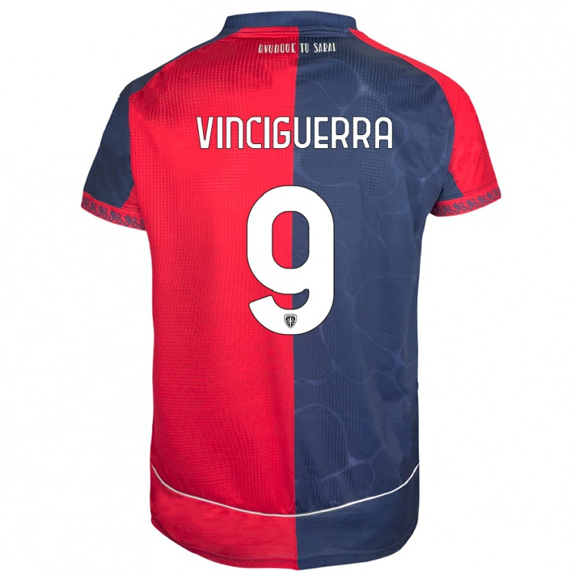 Danxen Niño Camiseta Alessandro Vinciguerra #9 Rojo Marino 1ª Equipación 2025/26 La Camisa México