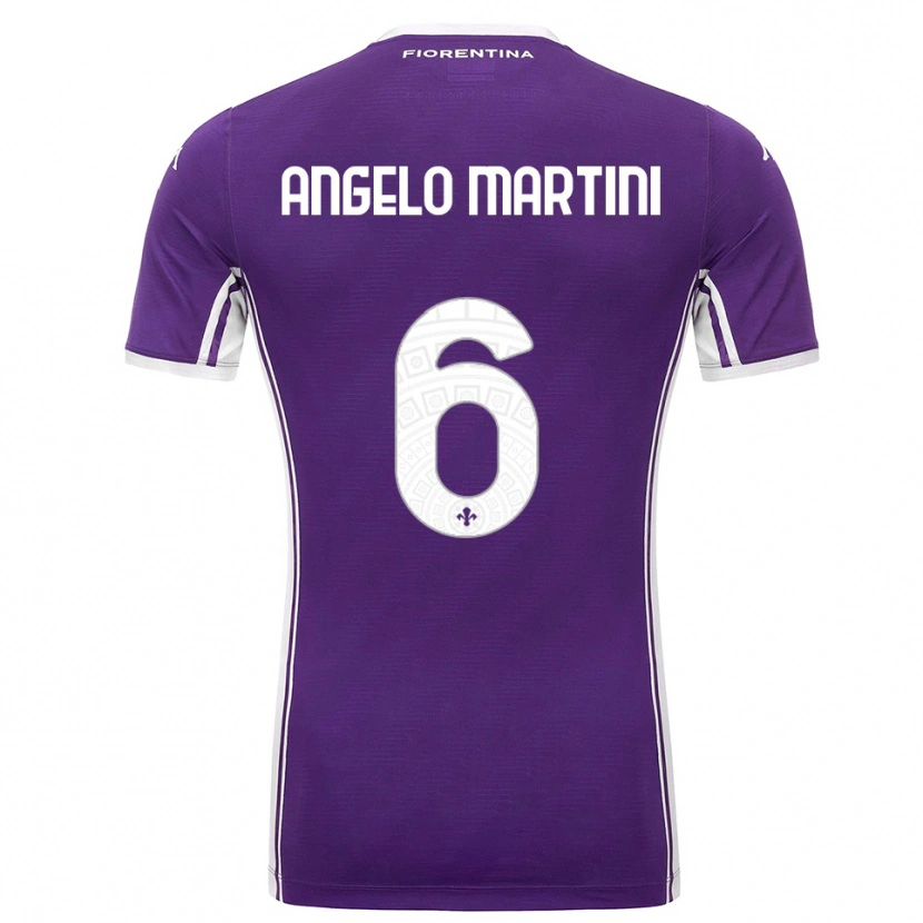Danxen Niño Camiseta Angelo Martini #6 Púrpura Blanco 1ª Equipación 2025/26 La Camisa México