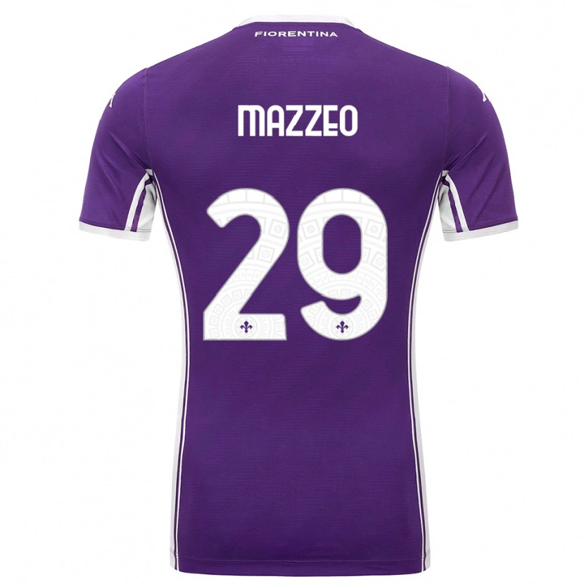 Danxen Niño Camiseta Brando Mazzeo #29 Púrpura Blanco 1ª Equipación 2025/26 La Camisa México
