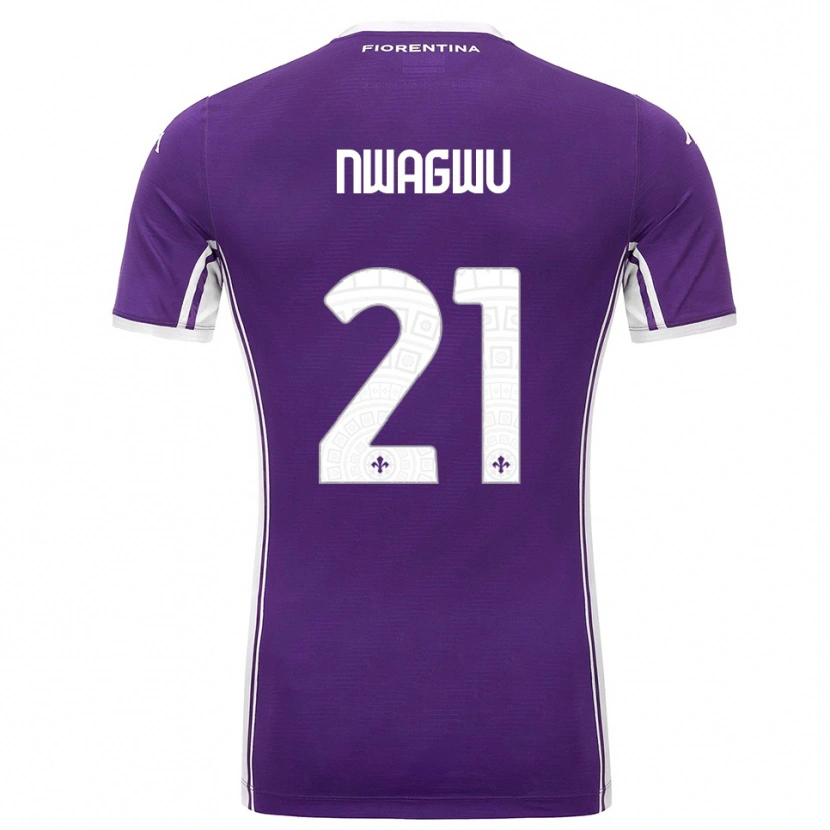 Danxen Niño Camiseta Ikenna Nwagwu #21 Púrpura Blanco 1ª Equipación 2025/26 La Camisa México