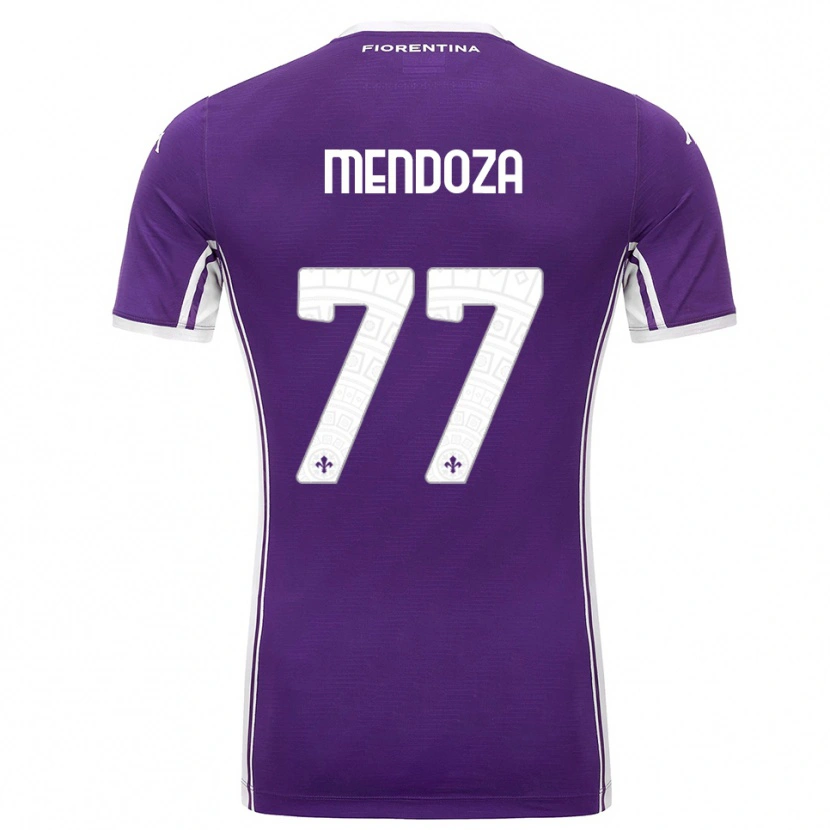 Danxen Niño Camiseta William Mendoza #77 Púrpura Blanco 1ª Equipación 2025/26 La Camisa México