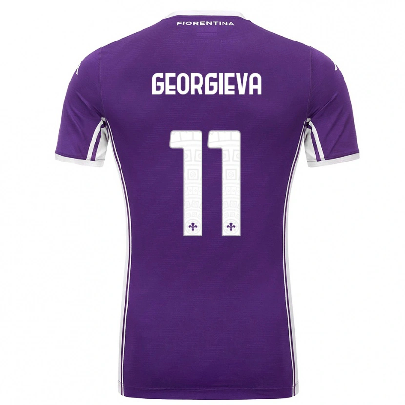 Danxen Niño Camiseta Marina Georgieva #11 Púrpura Blanco 1ª Equipación 2025/26 La Camisa México