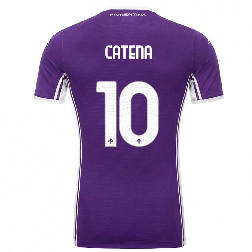 Danxen Niño Camiseta Michela Catena #10 Púrpura Blanco 1ª Equipación 2025/26 La Camisa México